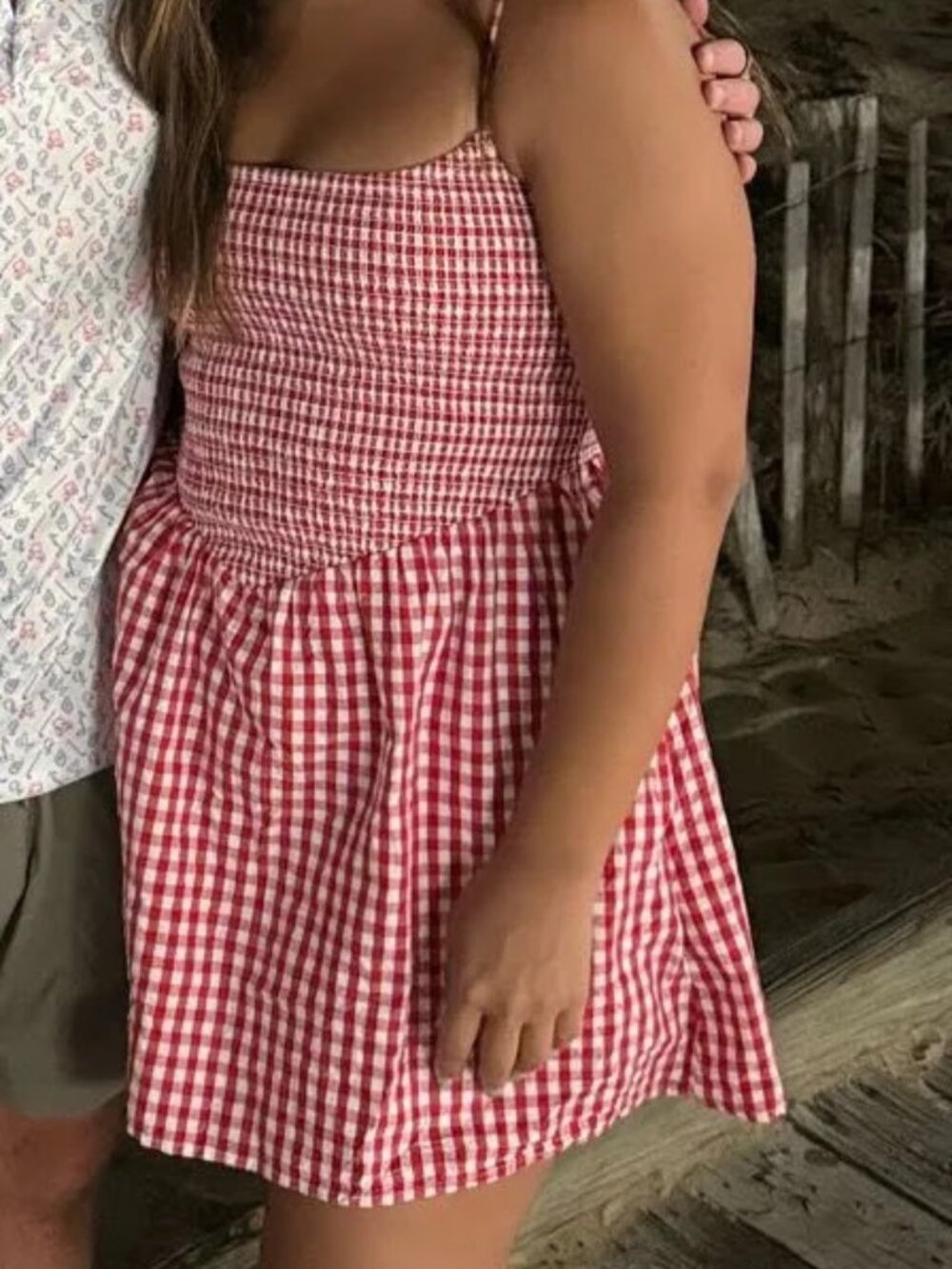Abercrombie & Fitch Emerson Smocked Poplin Mini Dress - Red Gingham (Size MP)